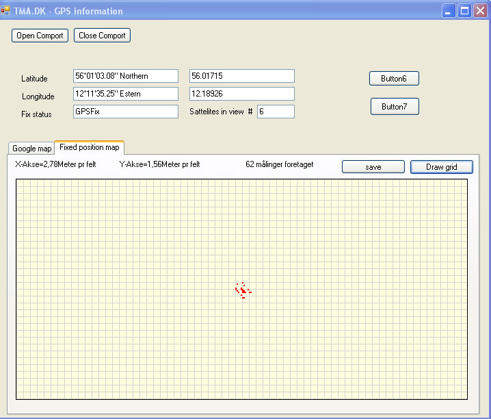 GPS map, stationary, using SirfStar III chipset